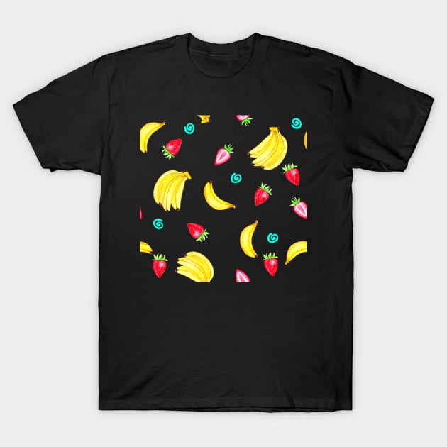 Strawberries and Bananas T-Shirt by CeeGunn